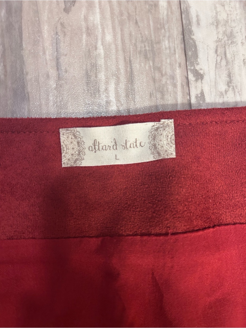 Altar'd State Embroidered Faux Suede Mini Skirt Size Large - Picture 4 of 10